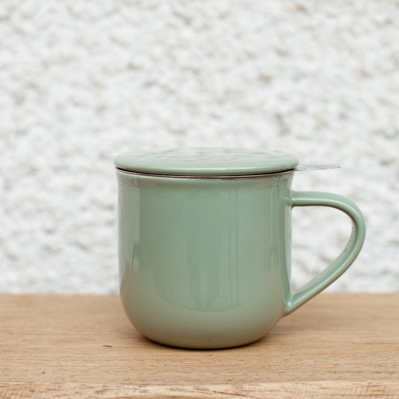 Tea Infuser Mug in Stone Green