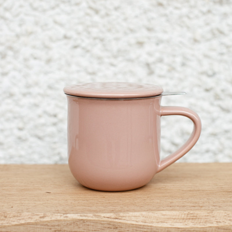 Tea Infuser Mug in Stone Rose