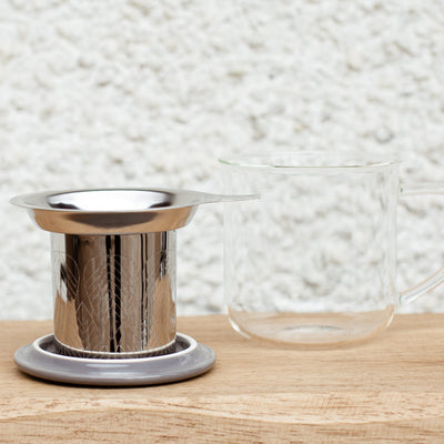  Minima™ Eva Glass Infuser Mug in Wool Grey